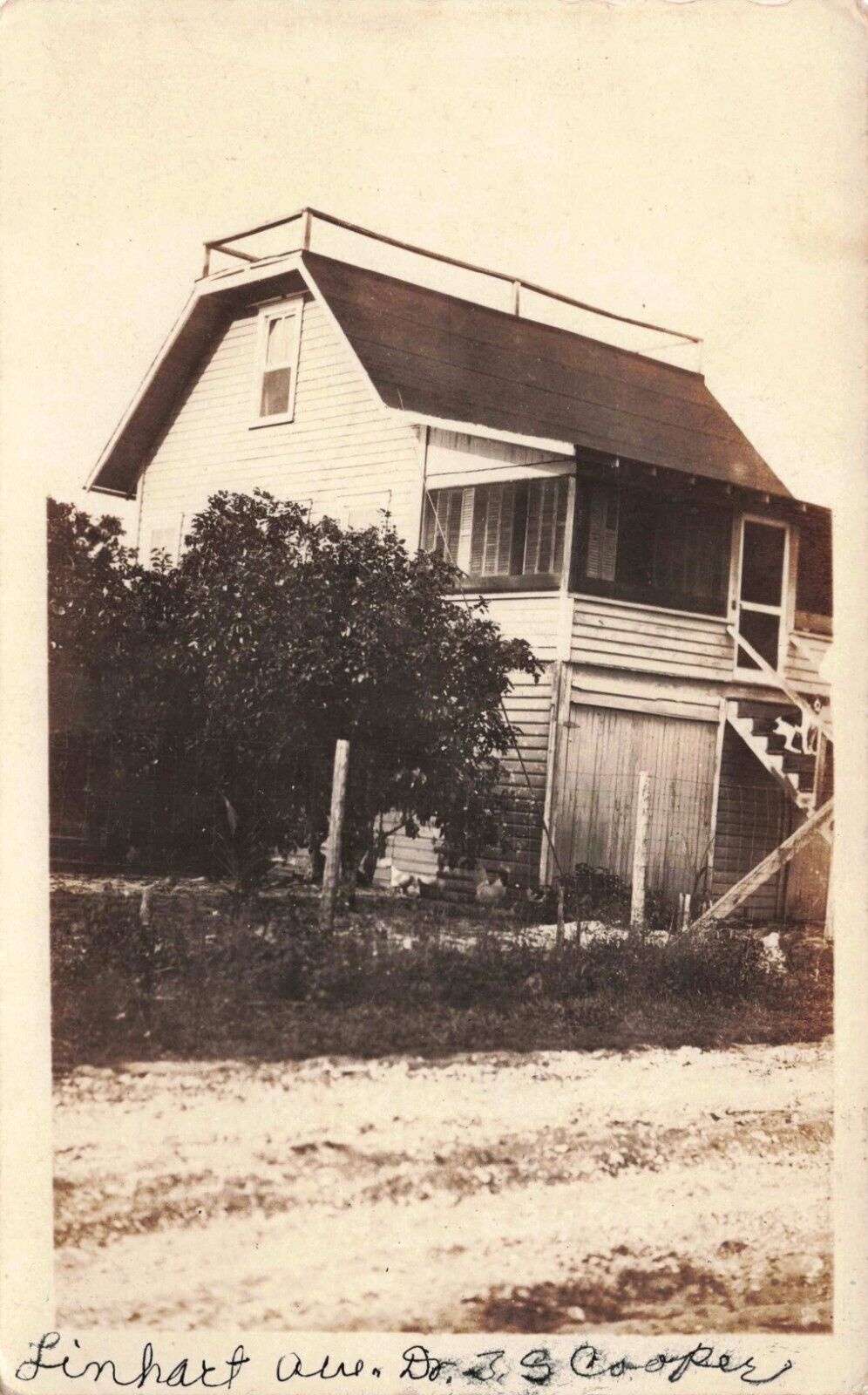 RPPC Fort Myers Florida Dr Cooper Home on Linhart Avenue Real Photo Postcard