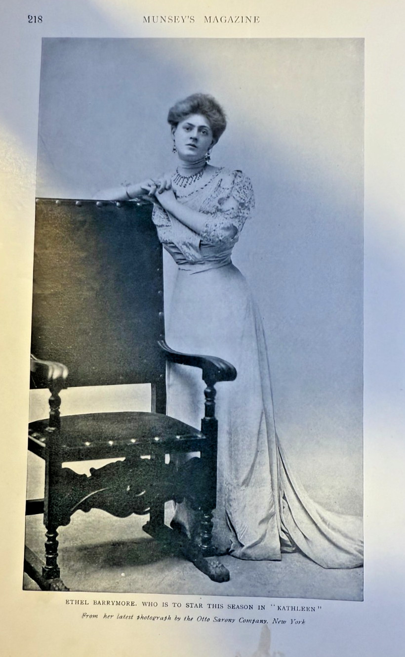 1906 Actress Ethel Barrymore with Portrait