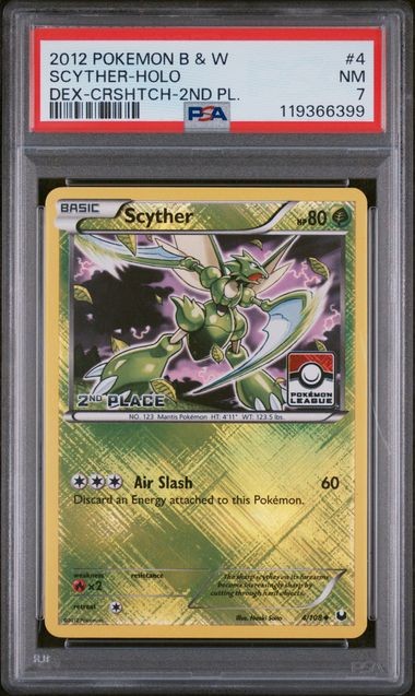 PSA 7 POKEMON BLACK & WHITE DARK EXPLORERS #4 SCYTHER-HOLO DEX-CRSHTCH-2ND PL PSA 7 POKEMON BLACK & WHITE DARK EXPLORERS #4 SCYTHER-HOLO DEX-CRSHTCH-2ND PL