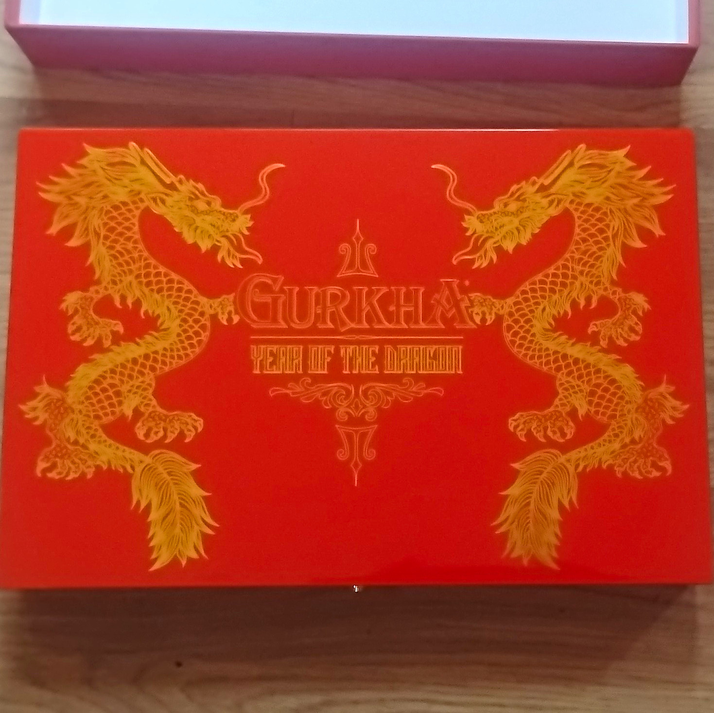Gurkha Year of The Dragon Red Cigar Box with  Velvet Cover And Original Box