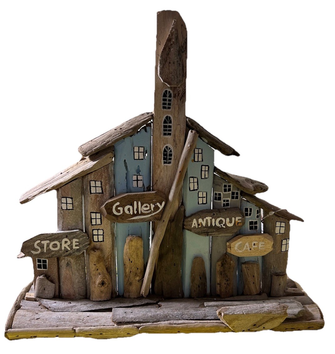 Driftwood Boardwalk Driftwood Art Miniature Coastal Village Store Gallery RARE Driftwood Boardwalk Driftwood Art Miniature Coastal Village Store Gallery RARE