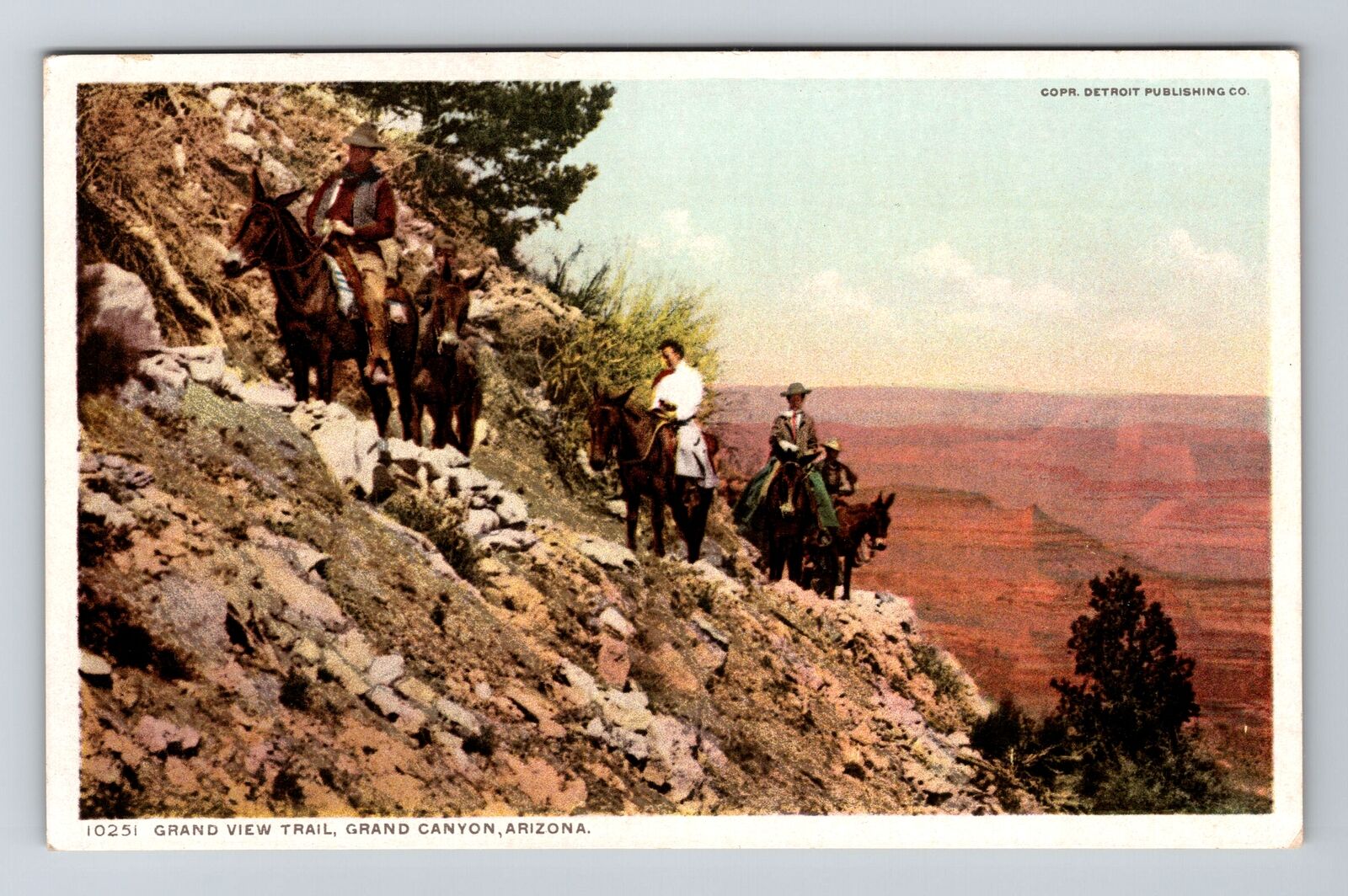 Grand Canyon AZ-Arizona, Grand View Trail, Vintage Postcard