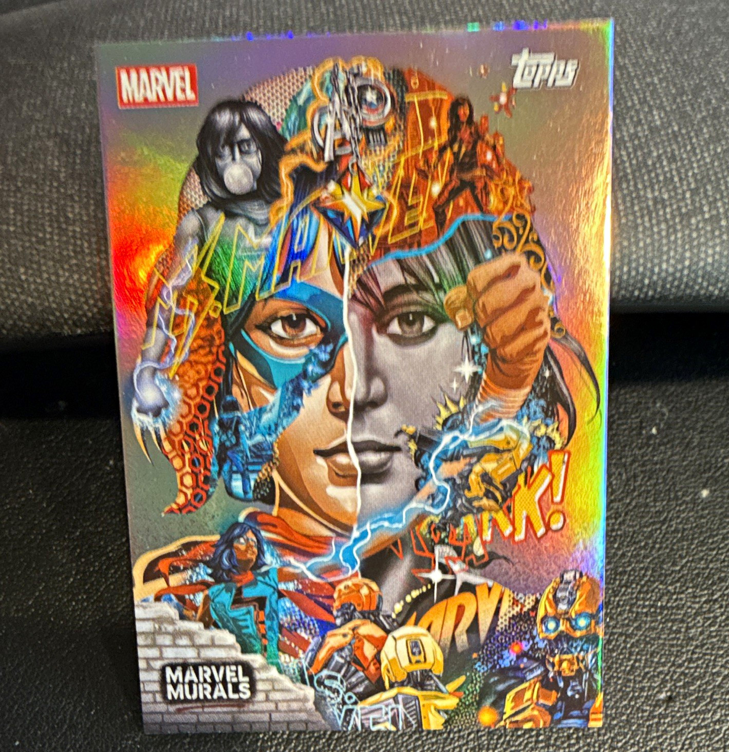 Topps 2026 Marvel Neon Marvel Murals Insert MU-5 Ms. Marvel Tristan Eaton