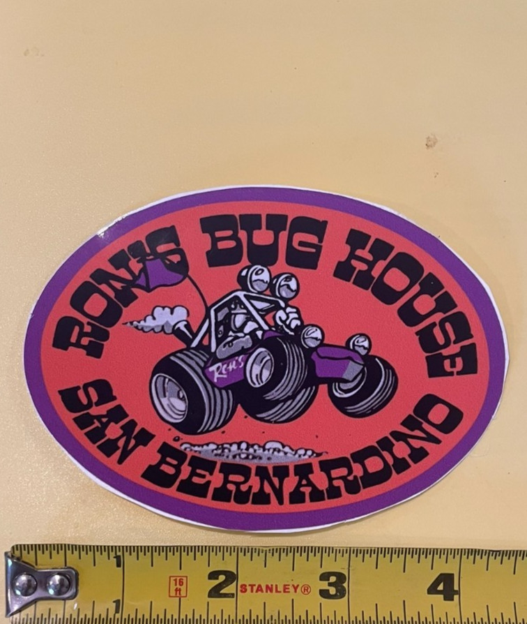 RON\'S BUG HOUSE Repro of Vintage Off Road 4X4 BAJA VW RACING Sticker Decal