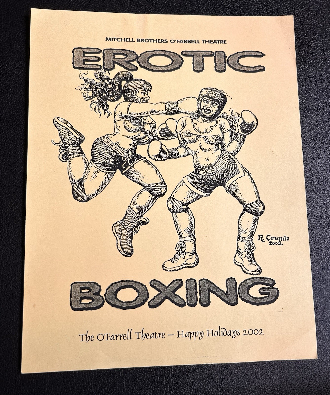 2002 Erotic Boxing R. Crumb Holiday Card  Mitchell Bros. O'Farrell Theatre
