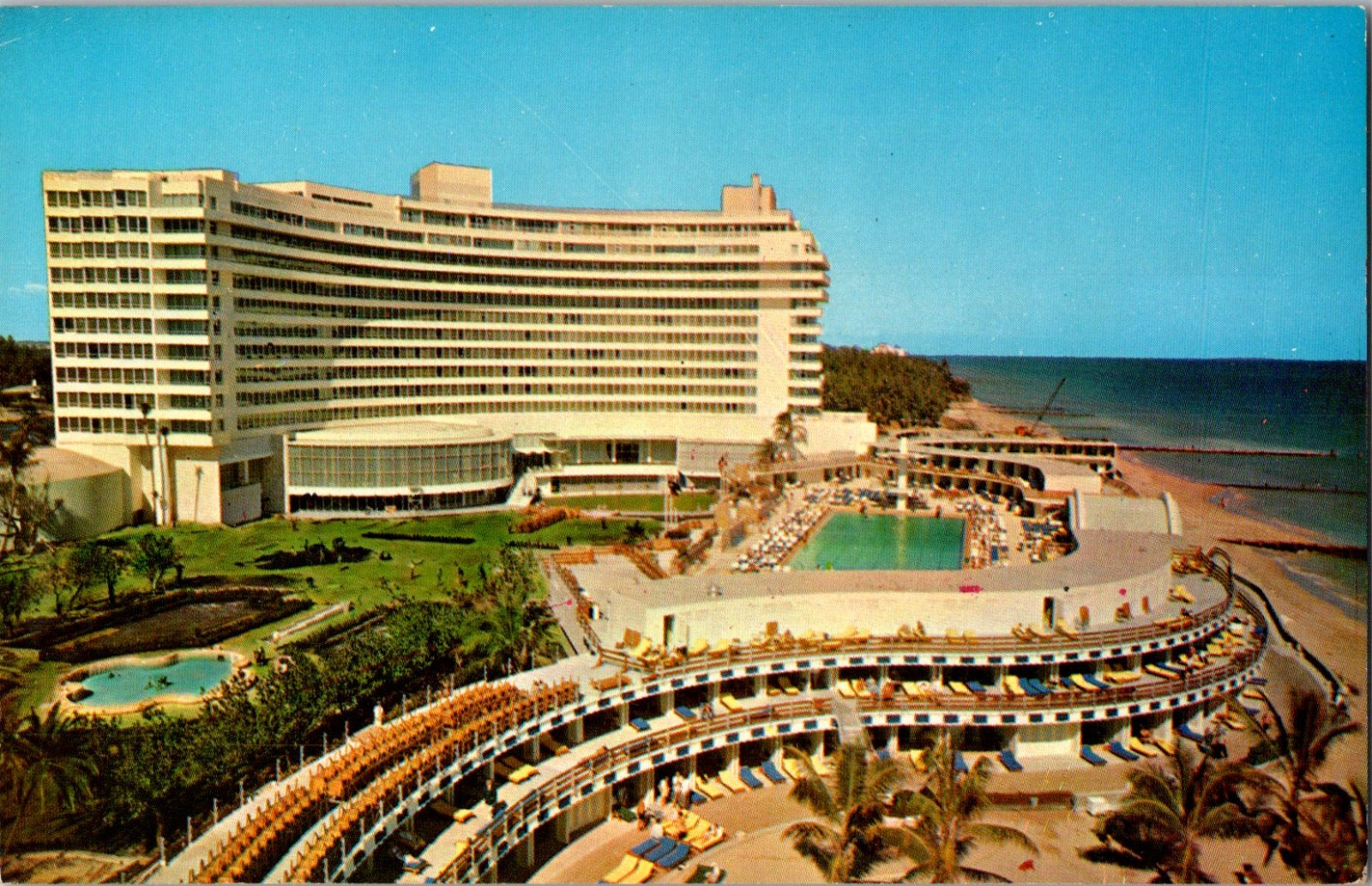 The Fabulous Fountainebleau Hotel Miami Beach Florida Chrome Postcard