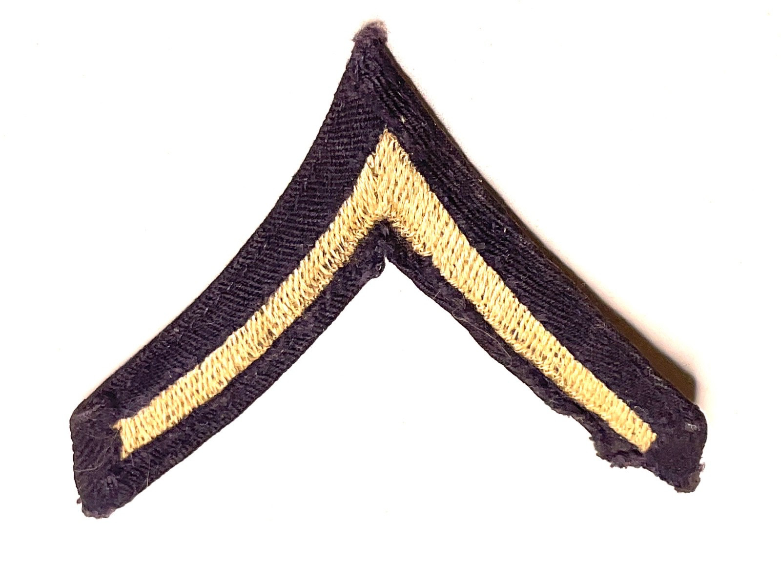 Vintage US Army Private E-2 PV2 Gold Chevron Rank Patch Uniform Insignia