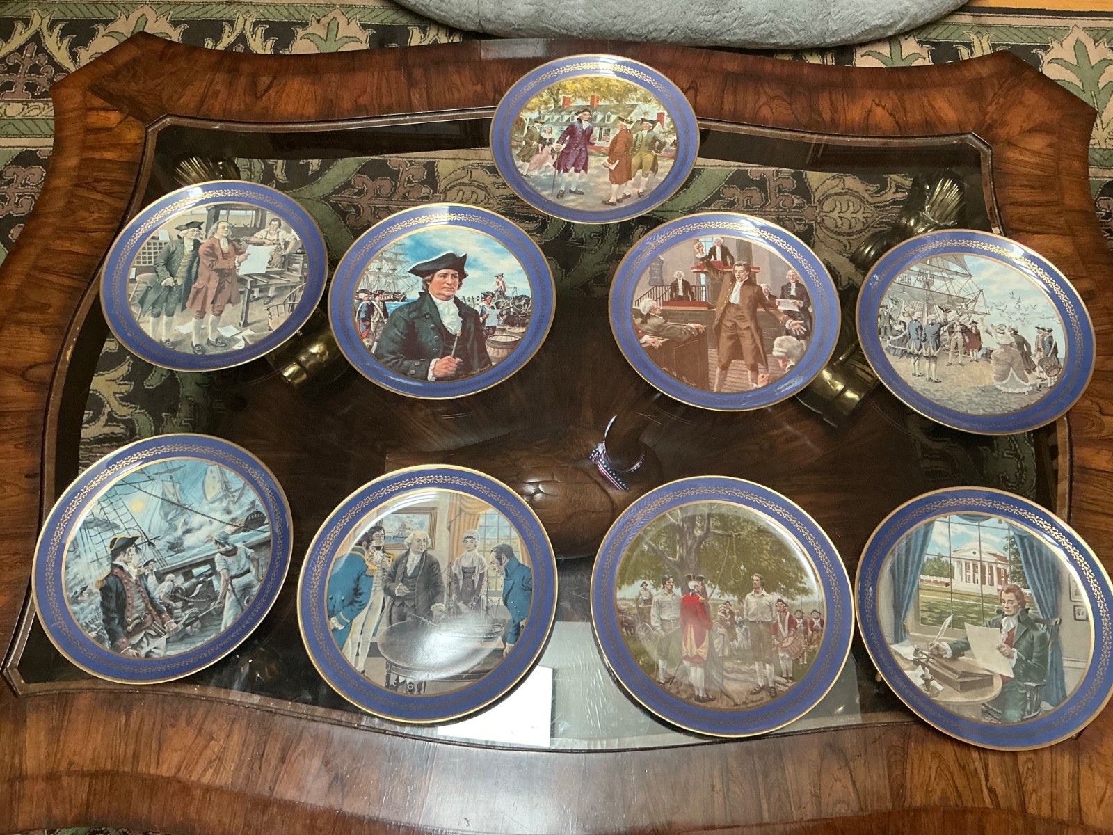 9  Plate Set DAR American Revolution Collector Plates by John Alan Maxwell