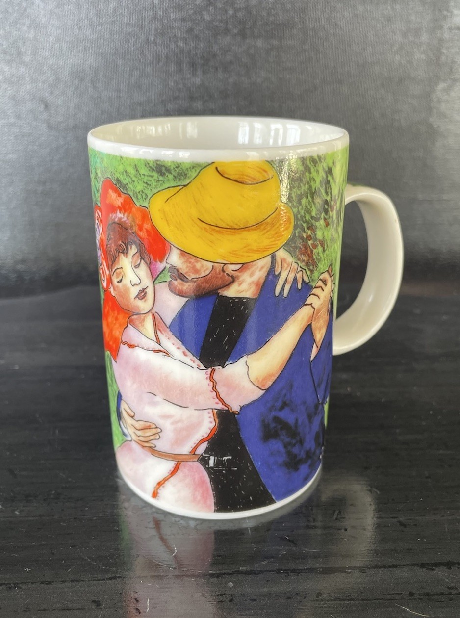 Vintage Chaleur Masters Ceramic Coffee Mug ft Dance At Bougival By Auguste R