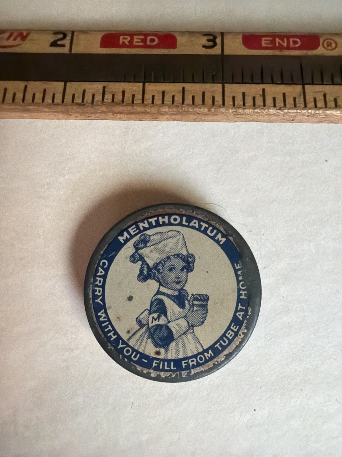 Antique Mentholatum Company Medical Salve Sample Size Tin Envelope Advertising