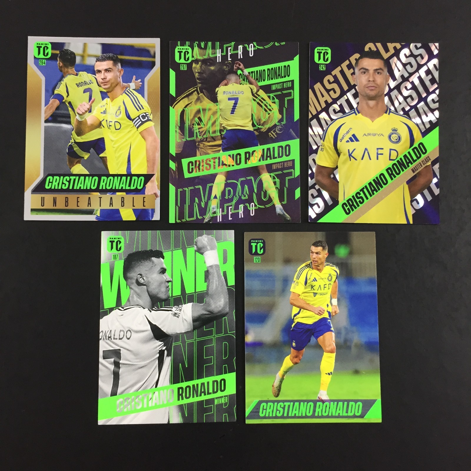 Cristiano Ronaldo Panini Top Class 5 Card Lot 2024 2025 (25) 242 264 / Al Nassr