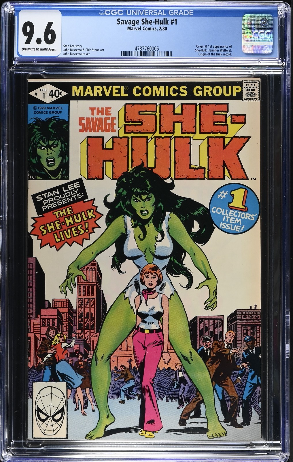 💚 Savage She-Hulk #1 CGC 9.6 OWW 1980 Origin & 1st Appearance of She-Hulk
