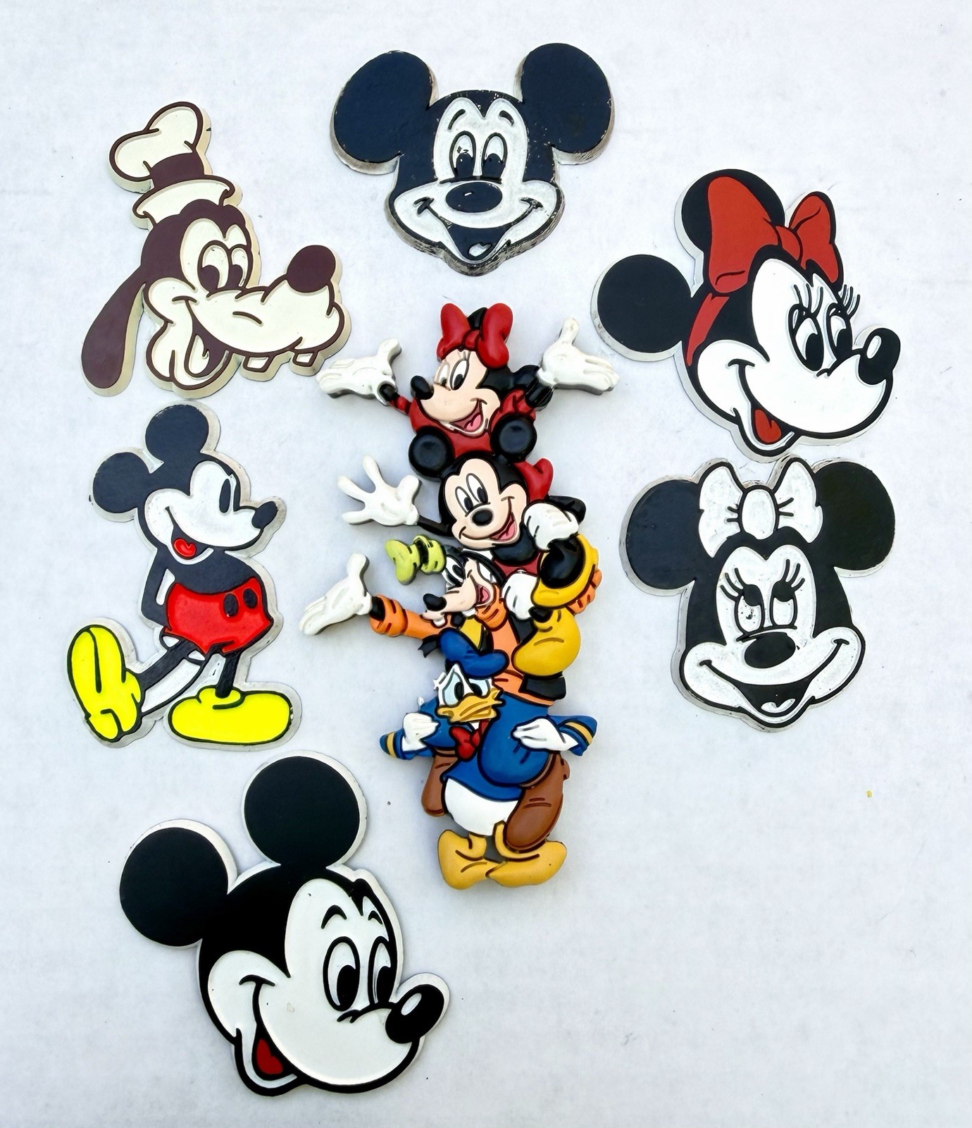 Lot of 7 Vintage Disney Refrigerator Magnets Mickey Mouse, Minnie, Donald L@@K