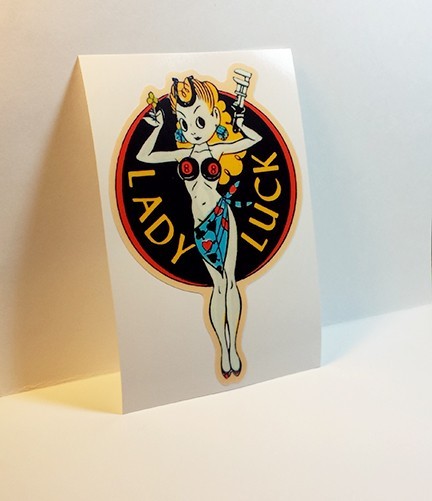 LADY LUCK Vintage Style DECAL, Vinyl STICKER, rat rod, racing LADY LUCK Vintage Style DECAL, Vinyl STICKER, rat rod, racing