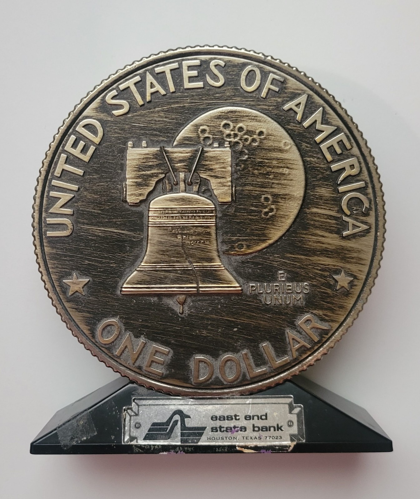 Banthrico Bicentennial Eisenhower $ Coin Bank East End State Bank Houston Tx