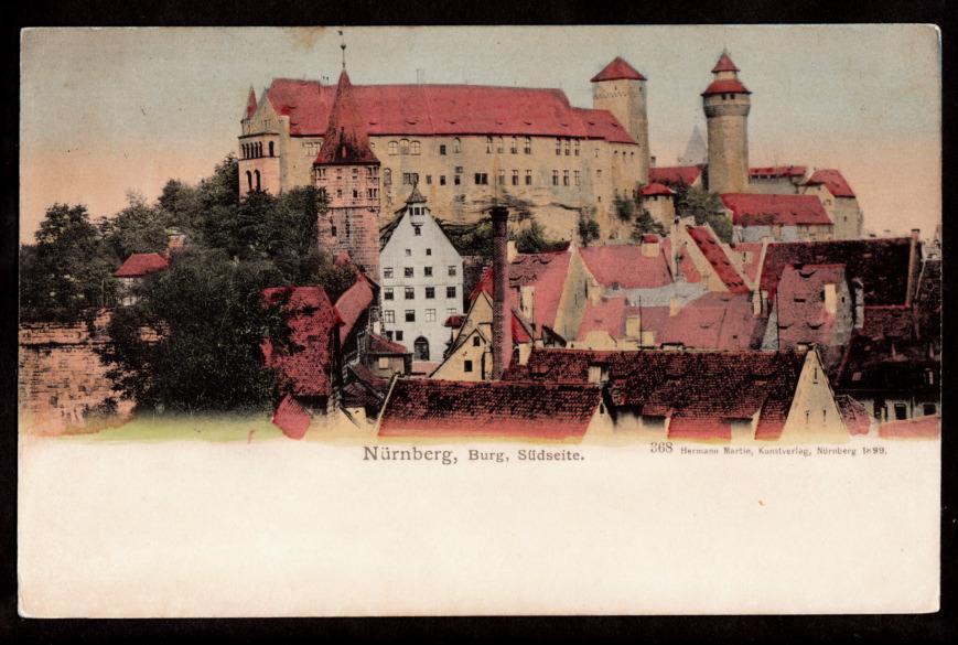1899 burg sudseite nurnberg germany pioneer postcard