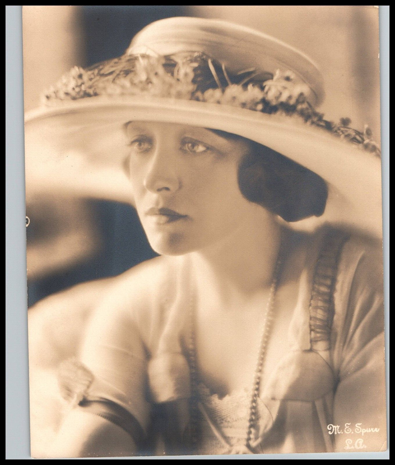 BEAUTIFUL PAULINE FREDERICK VINTAGE 1916 DBW SPURR GLAMOUR PORTRAIT PHOTO 683