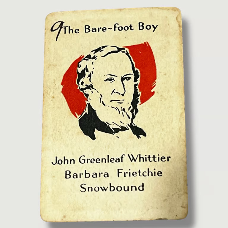 Single Swap Vintage The Barefoot Boy John Greenleaf Whittier Author Card E496
