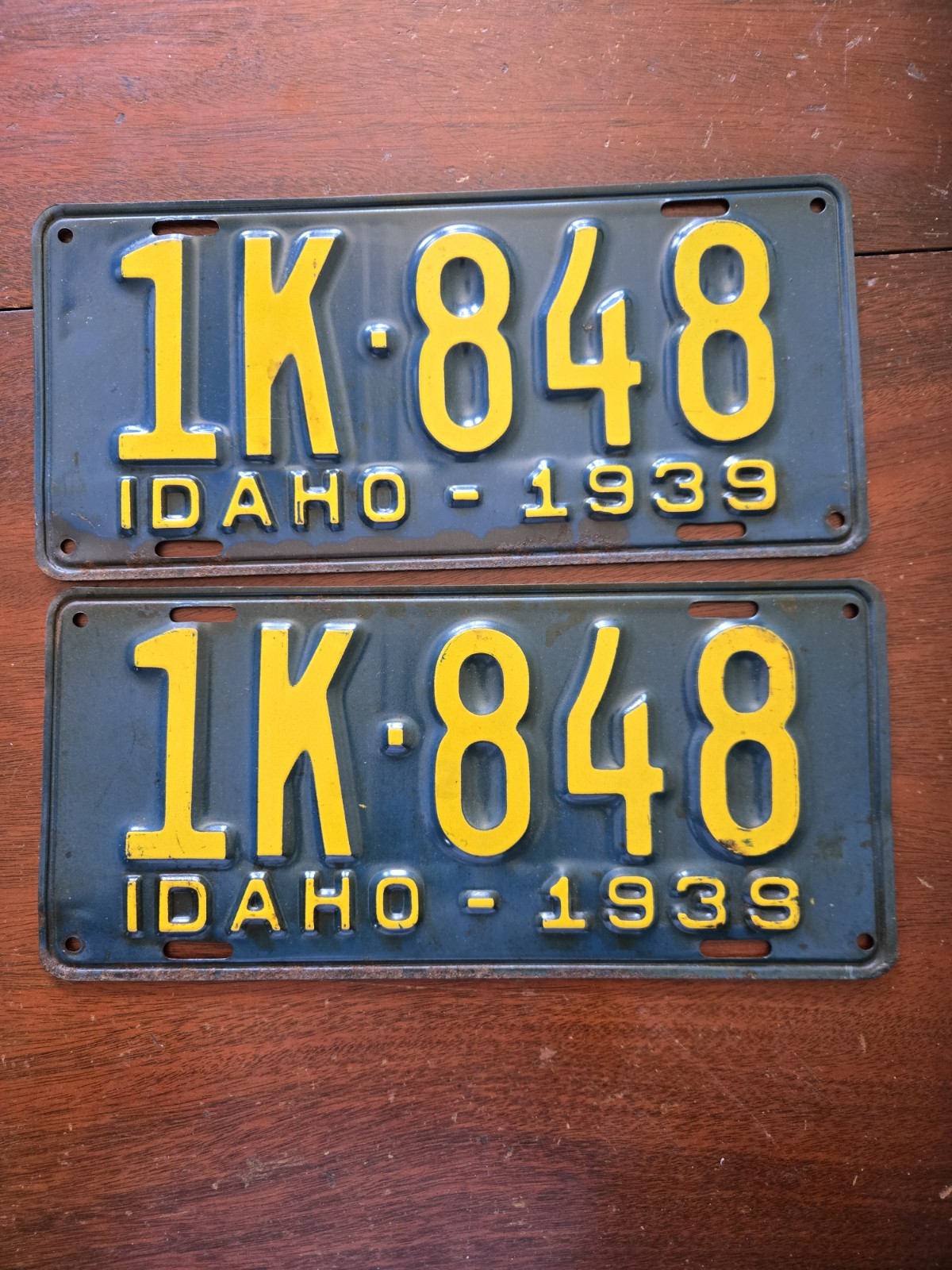 Pair 1939 IDAHO STATE LICENSE PLATE PLATES  1K  848