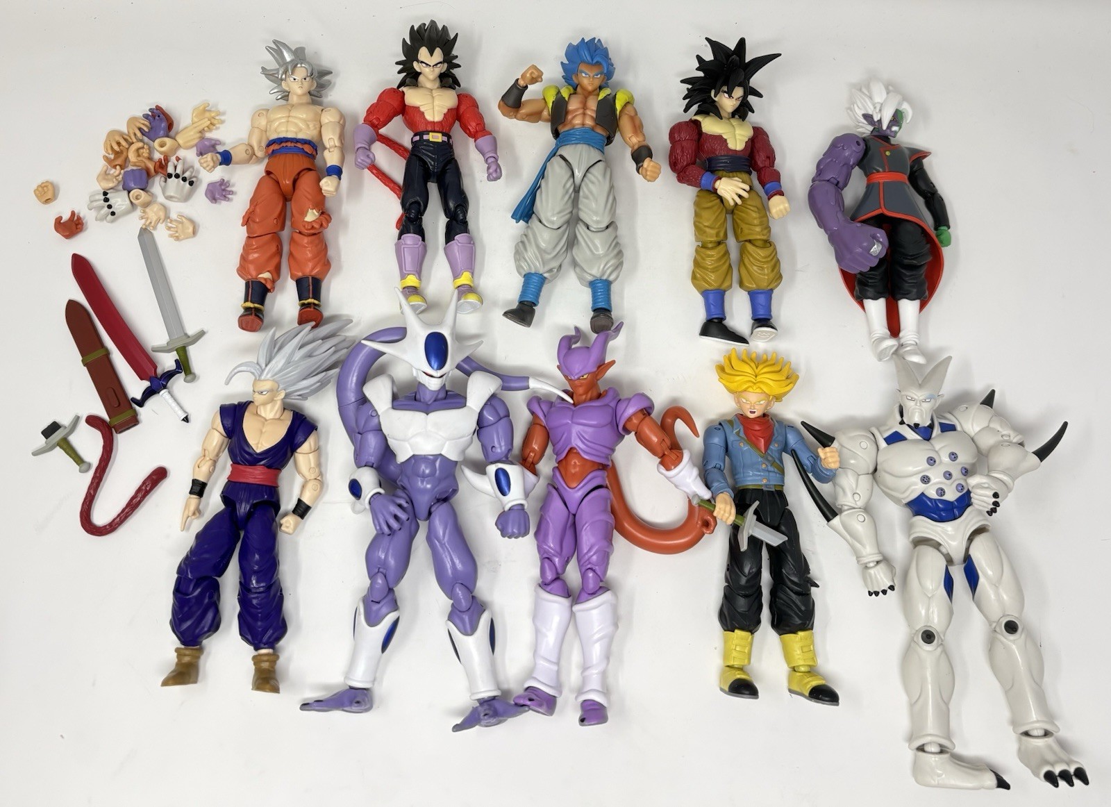 (10) Bandai Dragon Ball Z Action Figures with accessories Gogeta, Goku, Janemba