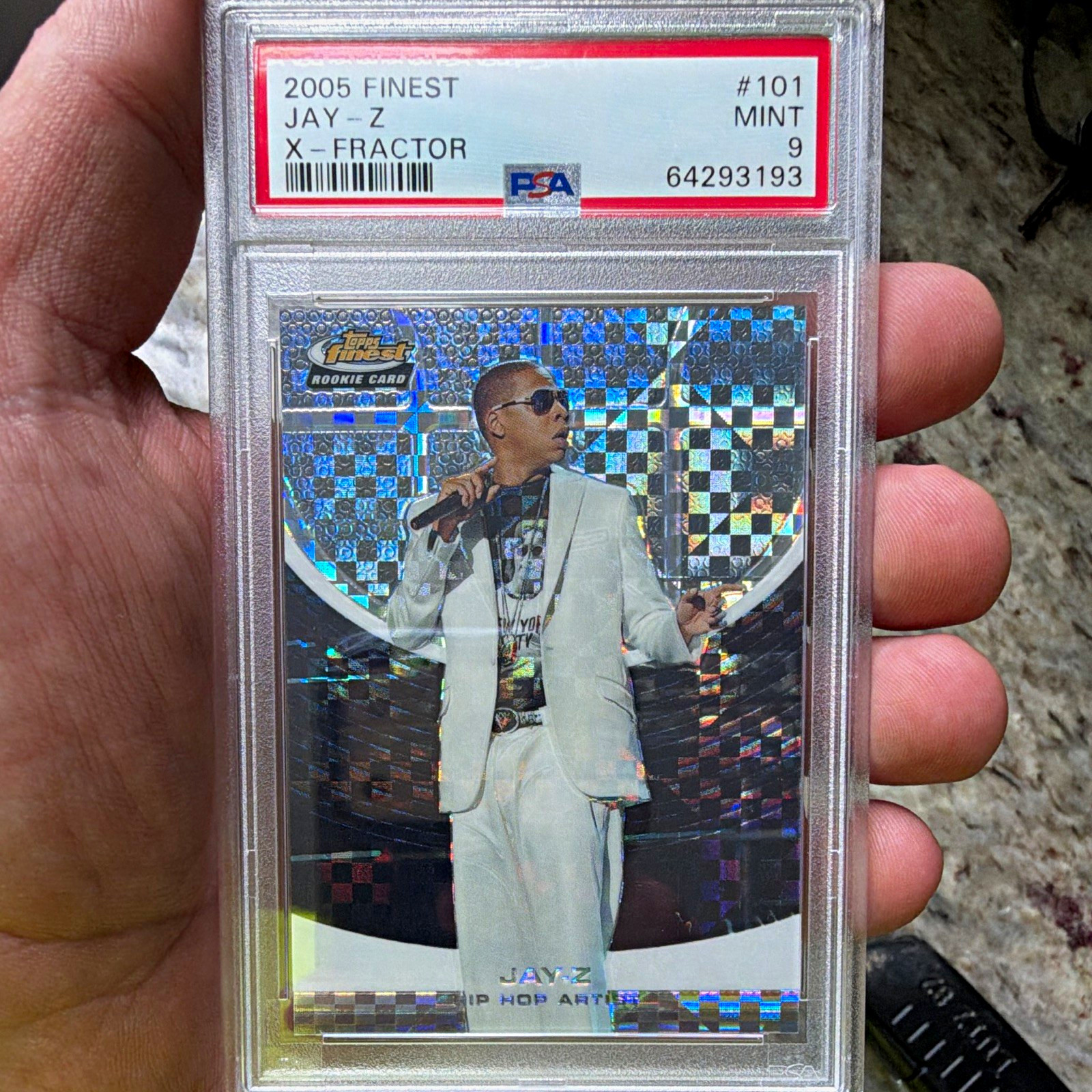 Topps 2005 Finest Jay-Z X-Fractor #101 Rookie Card PSA 9 /199