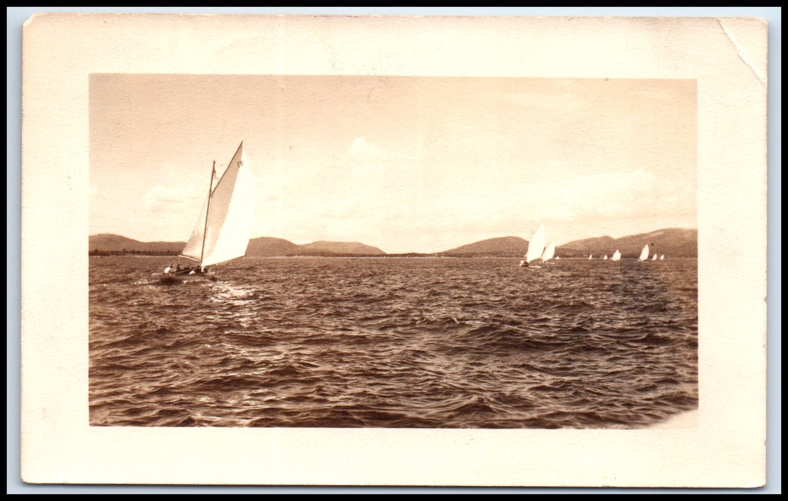 Postcard RPPC Yachts Racing Southwest Harbor Southwest Harbor ME M80