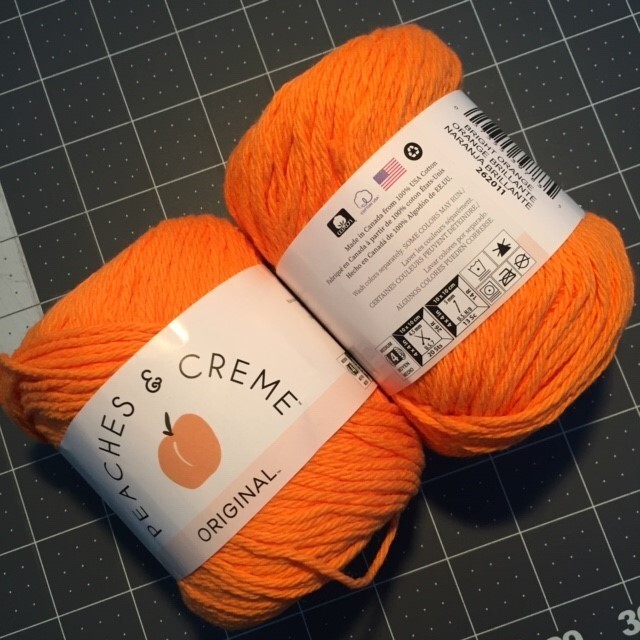 x #18  Lot of 2 Peaches n Cream Yarn 240 yd 5 oz Tot. 100% Cot. Bright Orange