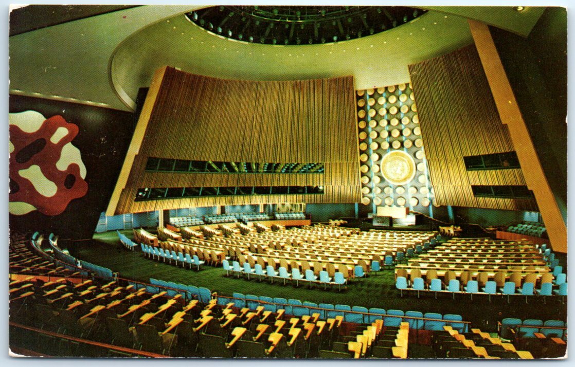 A view of the General Assembly Hall in the United Nations Headquarters - N. Y.