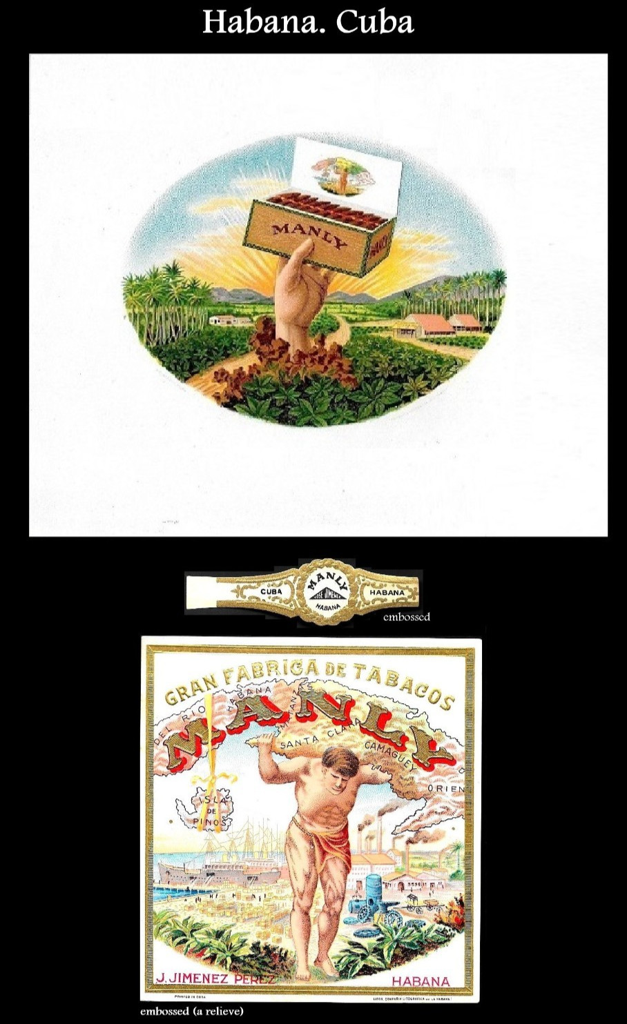 Vintage 2 Cigar Labels & Cigar Band; MANLY. Tobacciana Collectibles Vintage 2 Cigar Labels & Cigar Band; MANLY. Tobacciana Collectibles