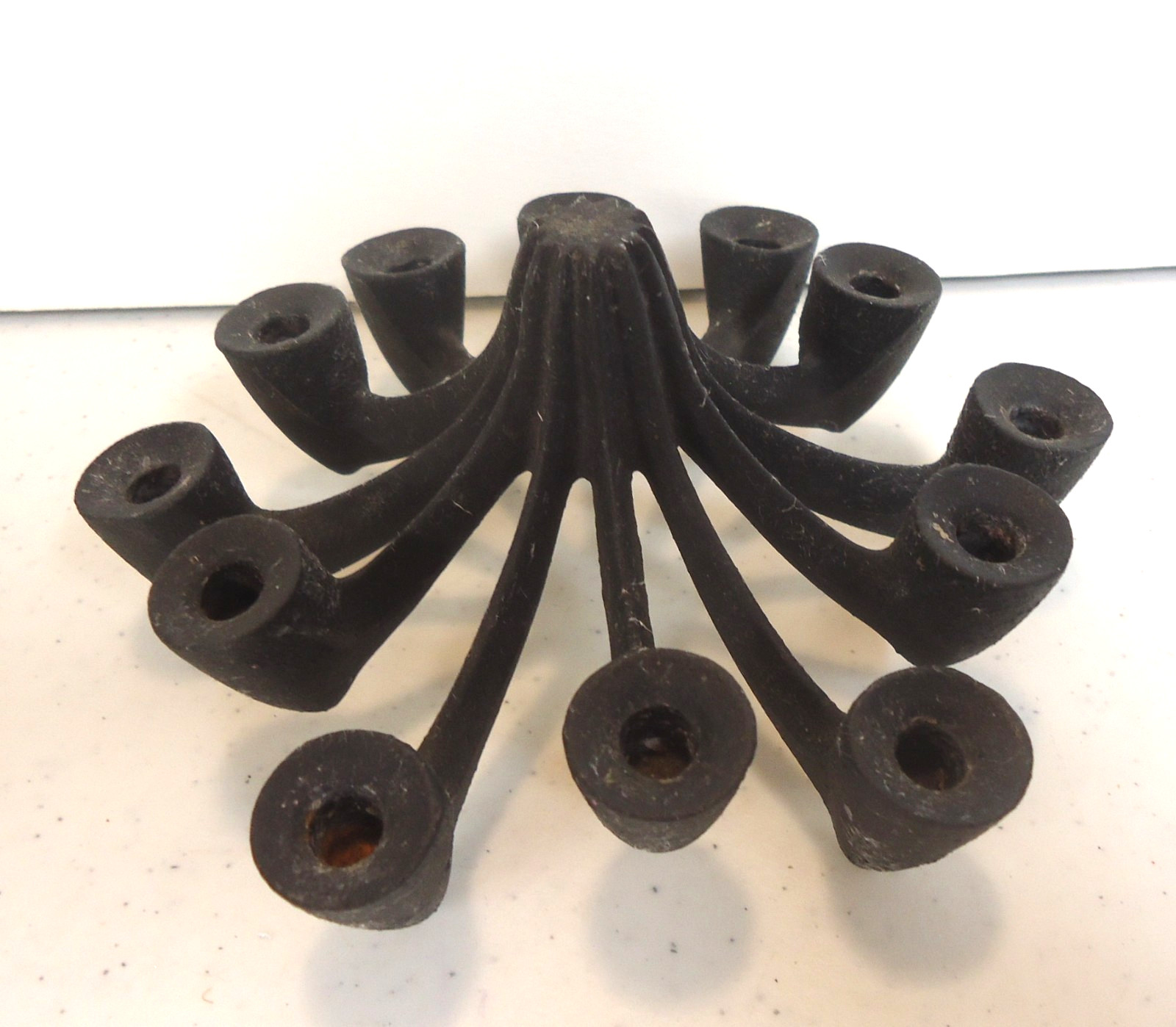 Vintage Rare Danish Modern Cast Iron Tiny Taper Candle Holder Denmark