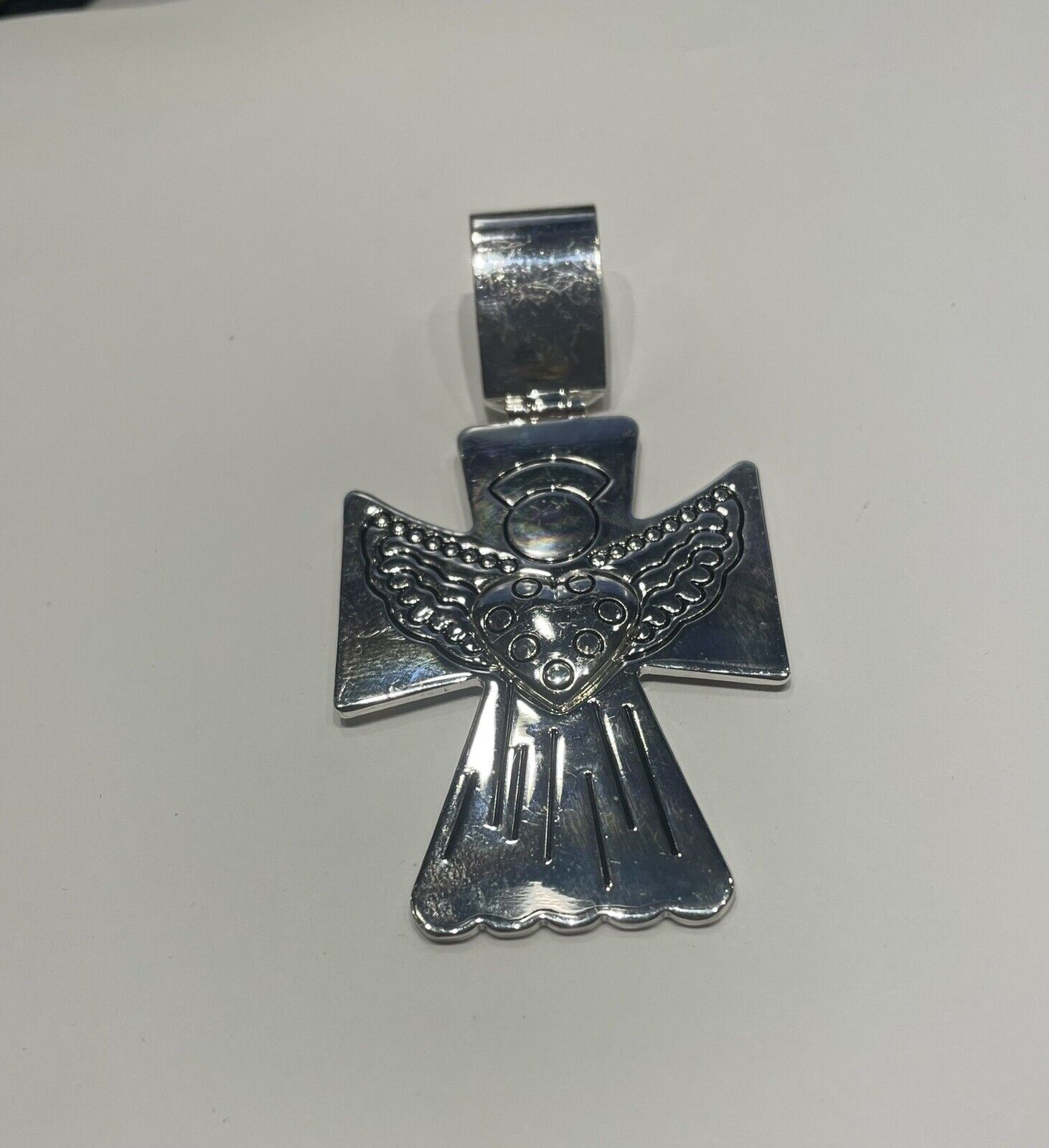 Angel Wings  Heart Cross Pendant Religious