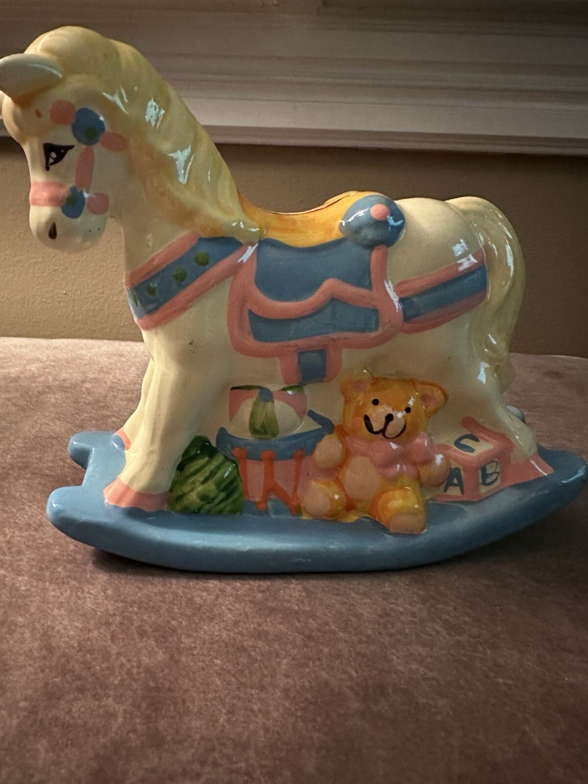 ENESCO ROCKING HORSE Coin BANK VINTAGE 1982