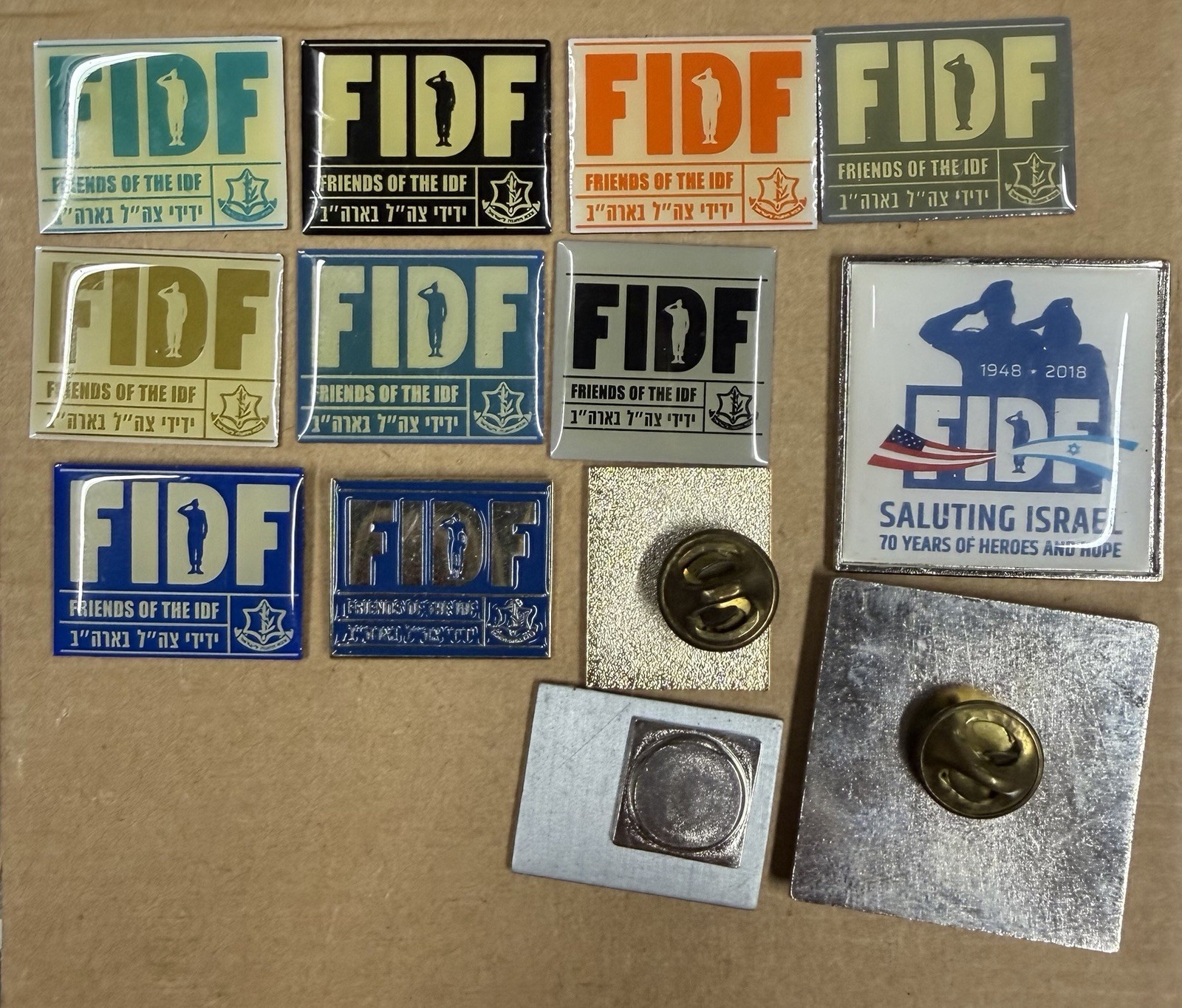IDF FIDF Saluting Israel Military Army Zahal Set Of 10 Pins Collection Soldier