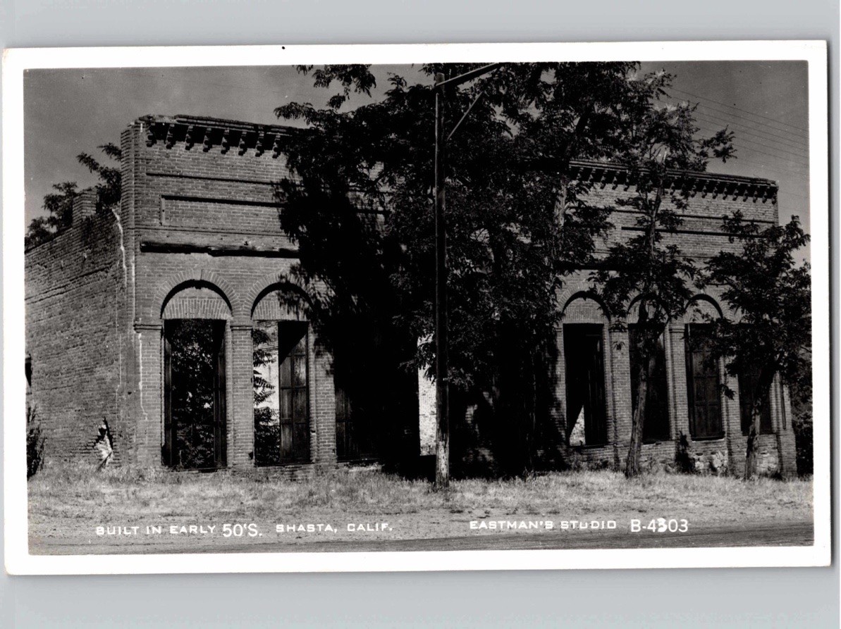 c1945 Ruins Built In Early 50s Shasta California CA RPPC Eastman Studio Postcard
