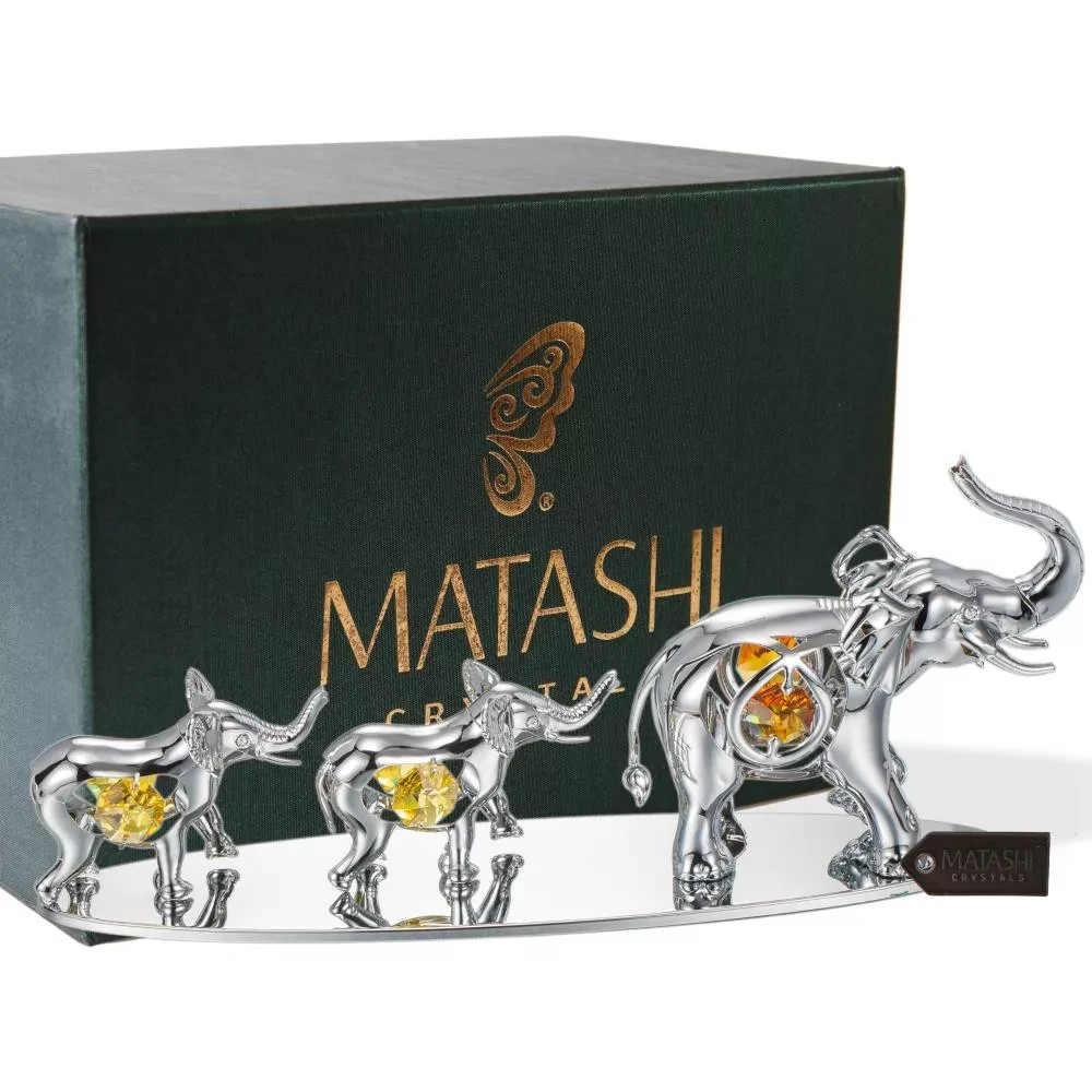 Matashi Family Of Elephants SILVER GREAT GIFT