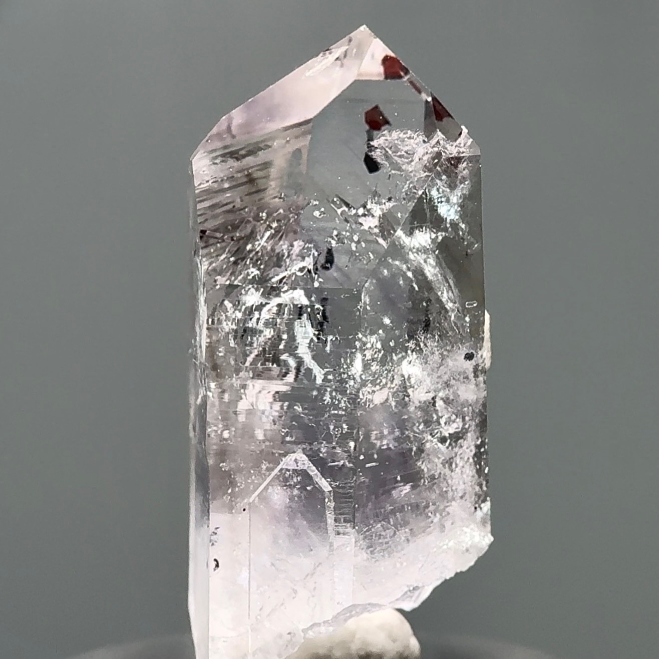 3 Moving Bubbles Rare Harlequin Brandberg Quartz Enhydro w Lilac Phantoms
