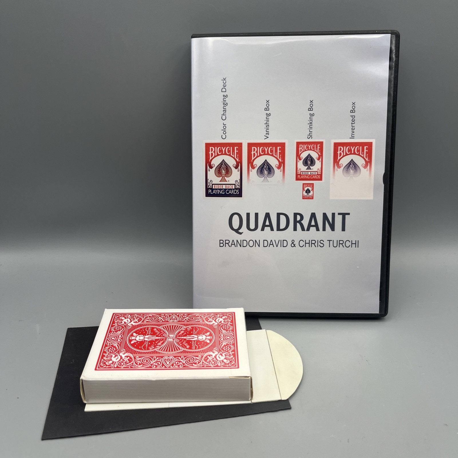 Quadrant by Brandon David & Chris Turchi - Card Magic Trick DVD + Gimmicks (Red)