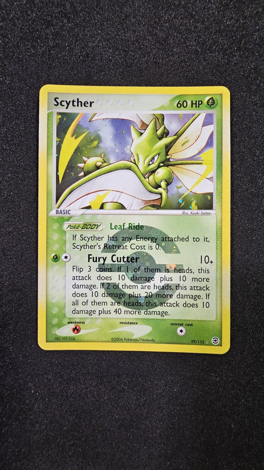 Nintendo Pokemon Scyther 29/112 Holo Reverse Rare English FiredRede LeafeGreen