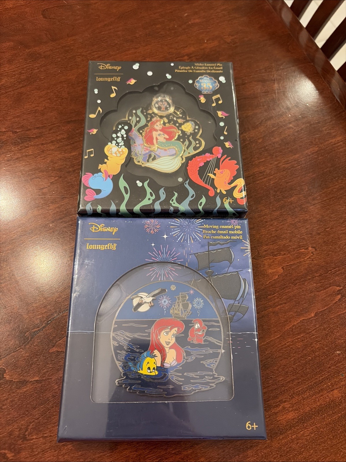 Disney Loungefly The Little Mermaid Moving Enamel Pins- LIMITED EDITION Set Of 2 Disney Loungefly The Little Mermaid Moving Enamel Pins- LIMITED EDITION Set Of 2