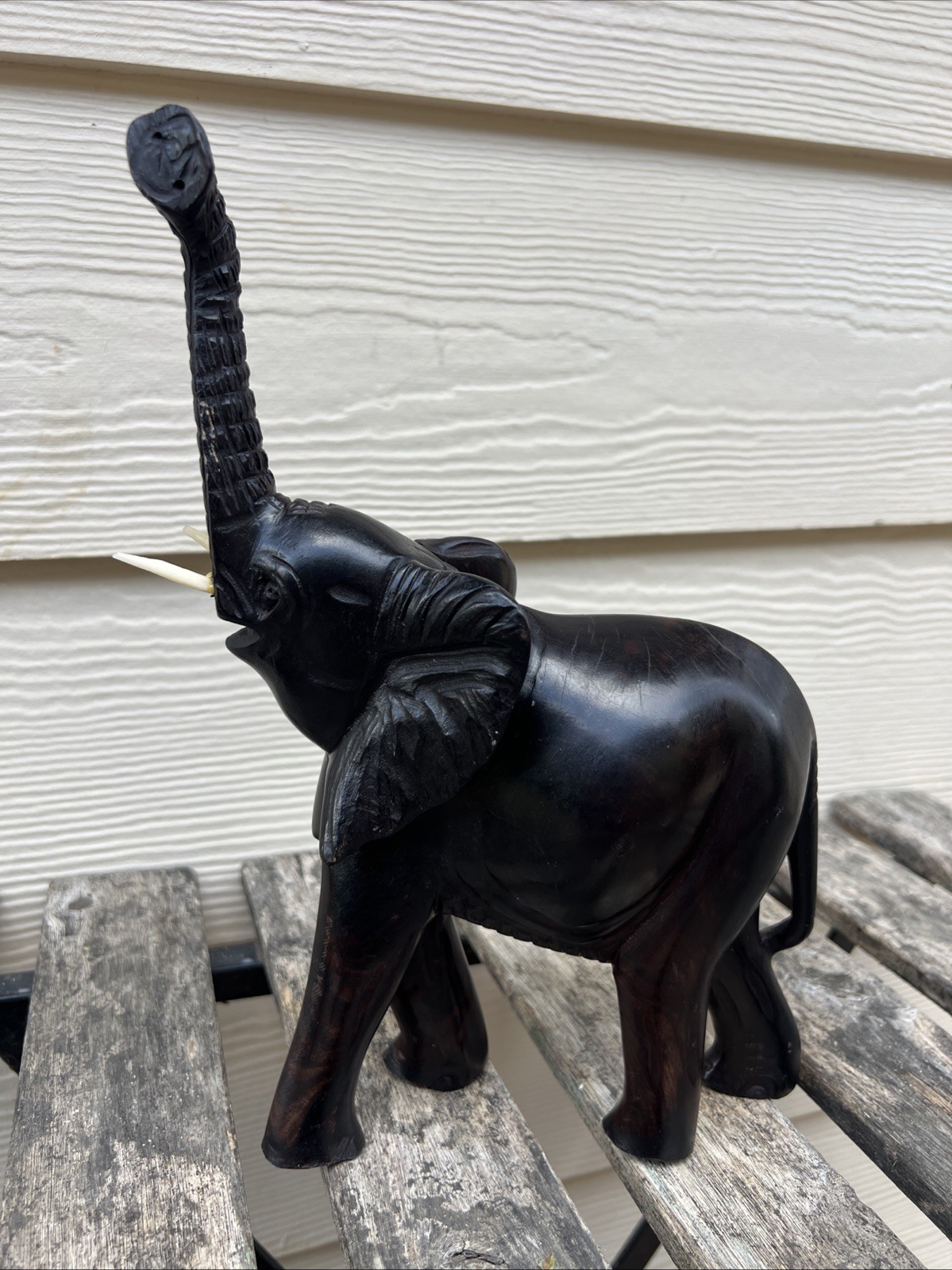 Vintage African hardwood Elephant  Statue 