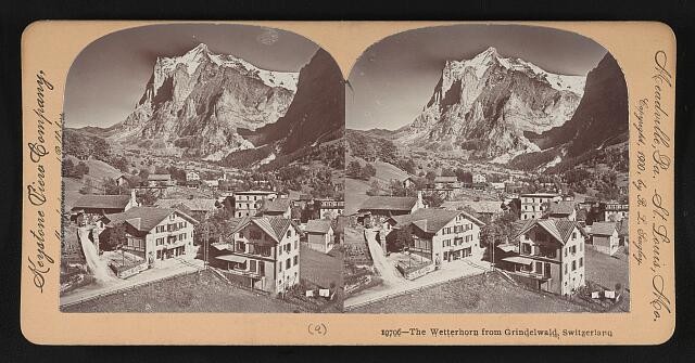 Photo:Grindelwald Switzerland Wetterhorn Mountain 1900s Stereoview Print