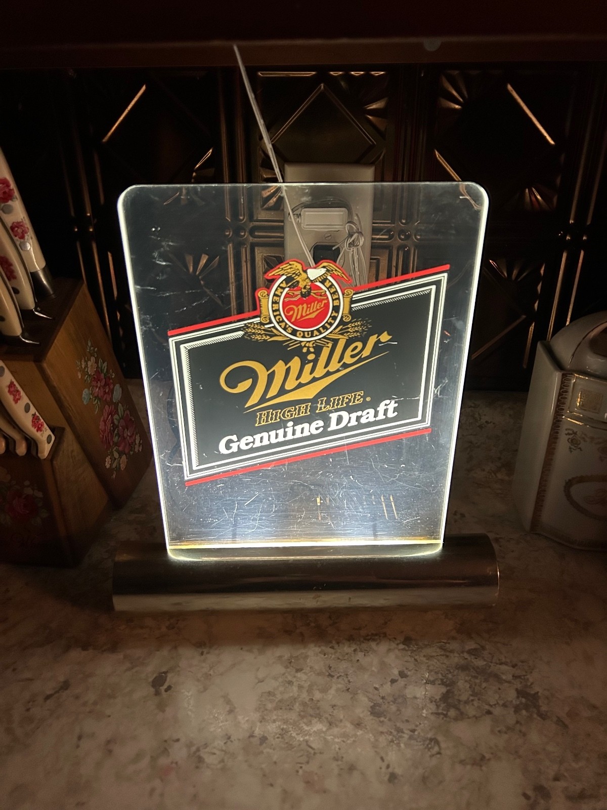 Vintage miller acrylic lighted sign