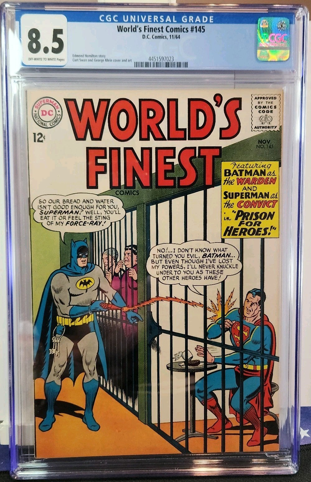 World's Finest Comics #145 CGC 8.5 DC 1964 High Grade Silver Age Superman Batman