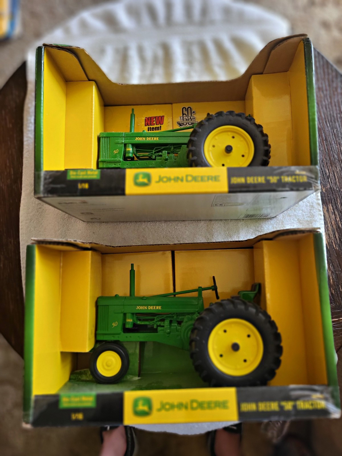 John Deere Model 50 Tractor 1/16 Die-Cast Metal Lot of 2 w/ Boxes 2005 John Deere Model 50 Tractor 1/16 Die-Cast Metal Lot of 2 w/ Boxes 2005