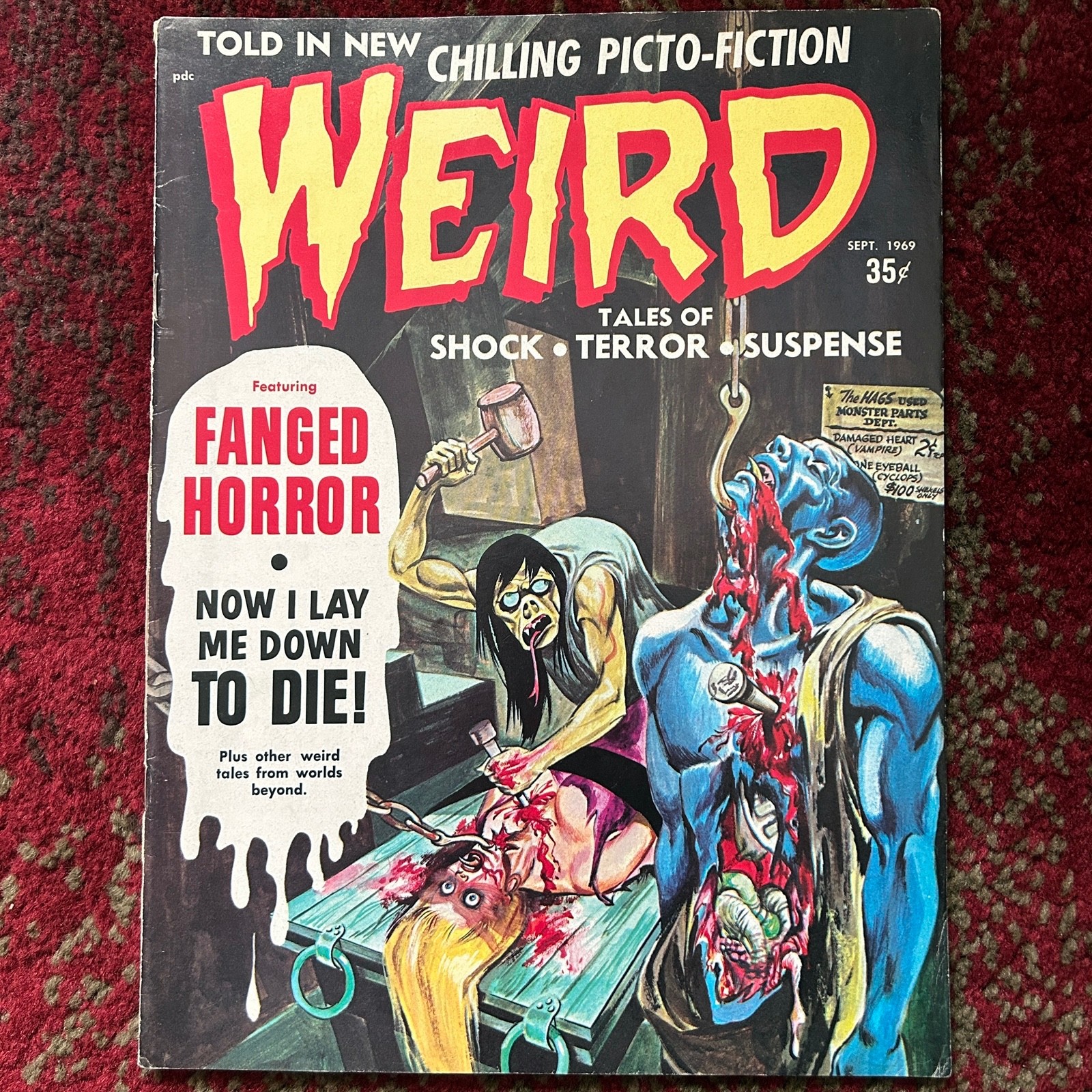 1969 Weird #4 Bill Alexander Cover Silver Age Horror Terror Eerie Publications