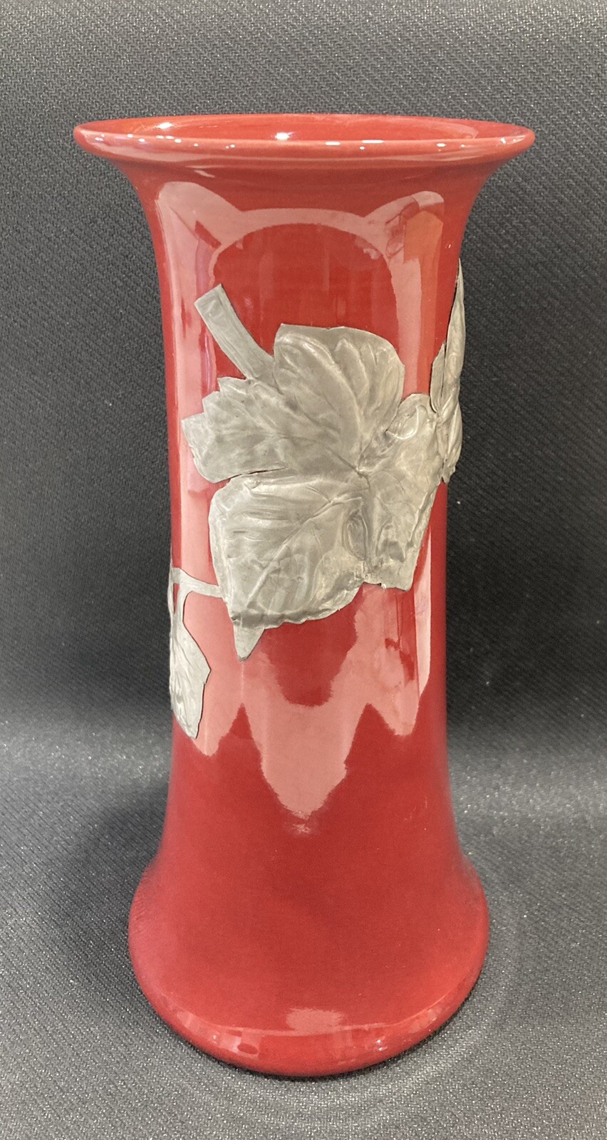 Bretby Vase Pottery Rare Glossy Enameled Ceramic Rouge Deco 1938F 10”