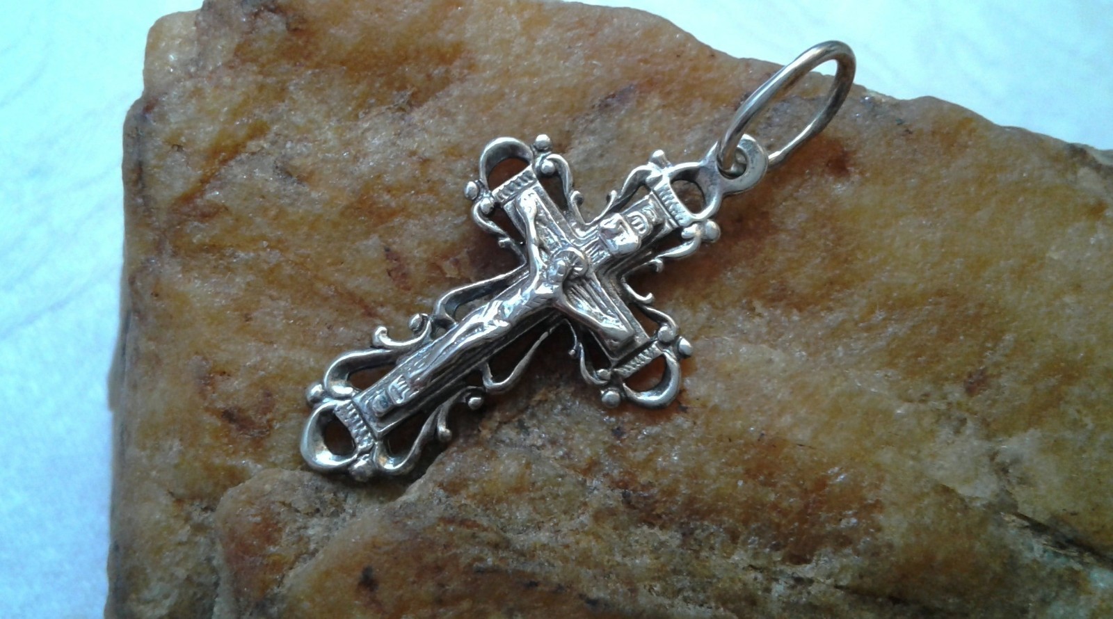VINTAGE HANDMADE SOLID STERLING SILVER ORTHODOX CROSS CRUCIFIX \ VINTAGE HANDMADE SOLID STERLING SILVER ORTHODOX CROSS CRUCIFIX \