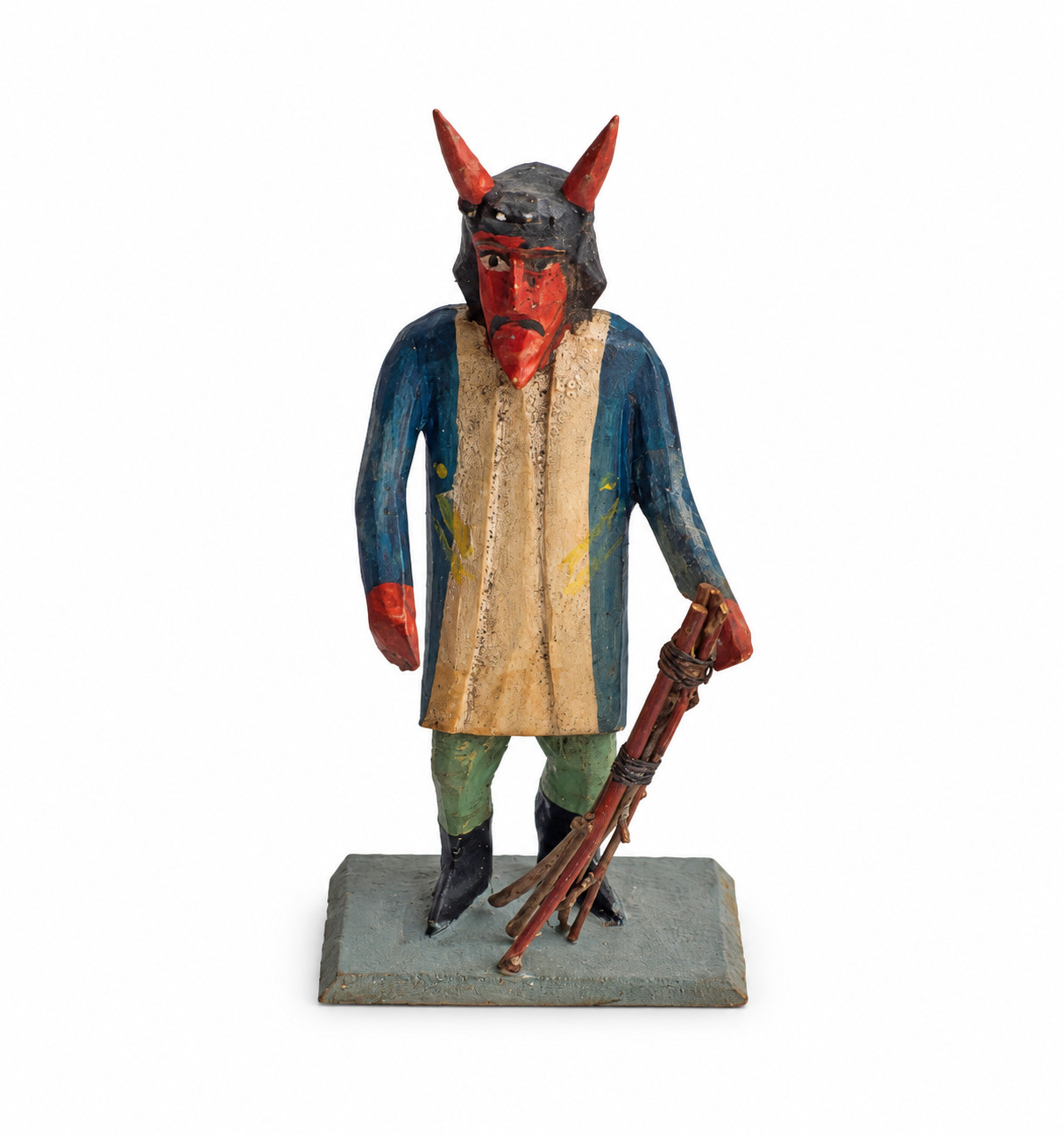 Grulicher Nativity Figure, Krampus / Devil, 7 Cm - Wood Carved (# 11050)