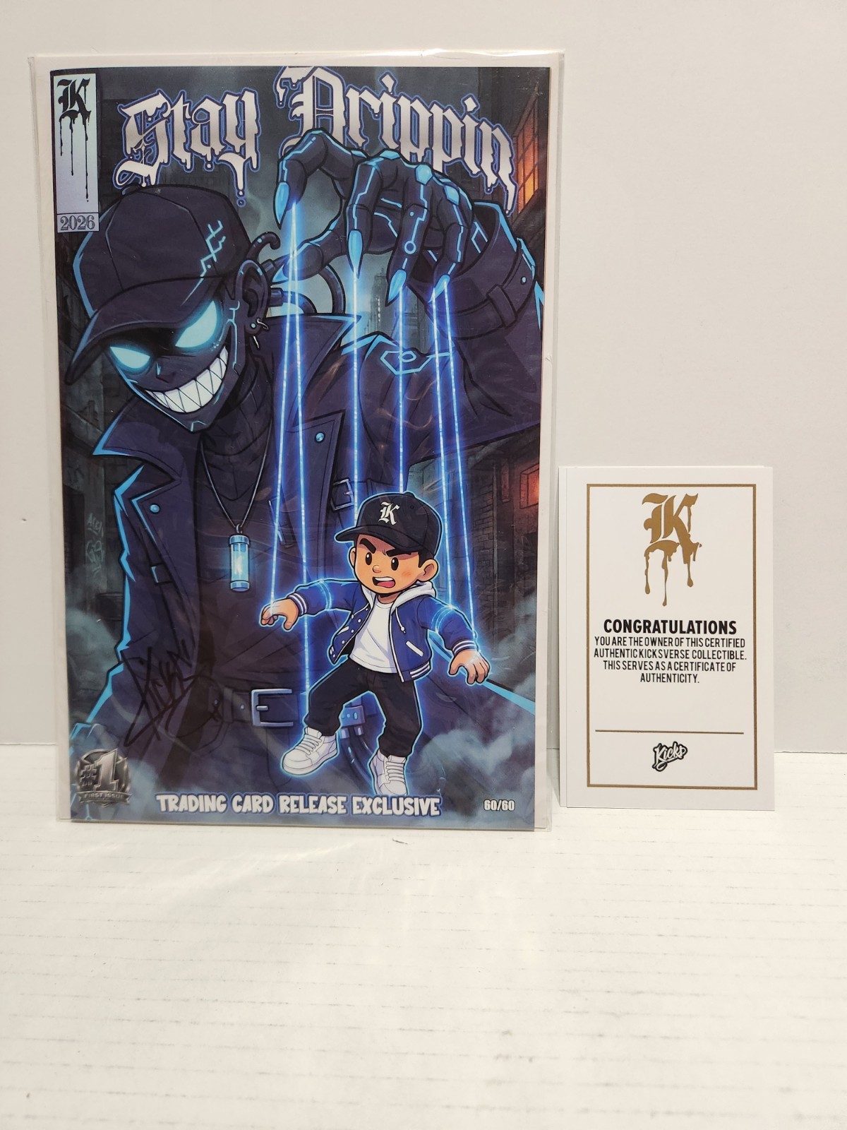 KICKSTRADOMIS STAY DRIPPIN SIGNED COMIC BOOK TRADING CARD EXCLUSIVE.  60 OF 60.