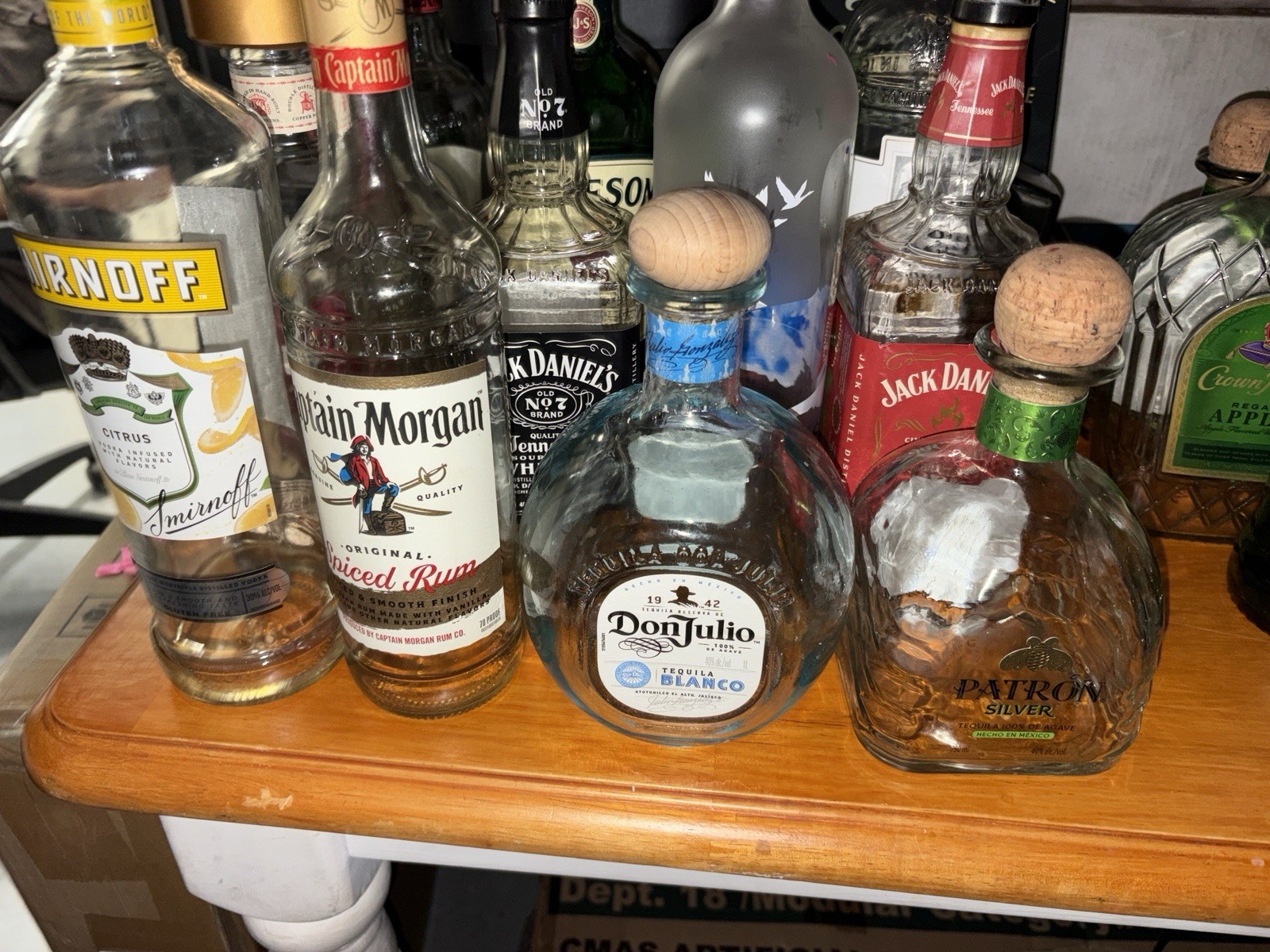 Empty Liquor Bottles. Crafts, Glass. Buy In Bulk Message About  Availability